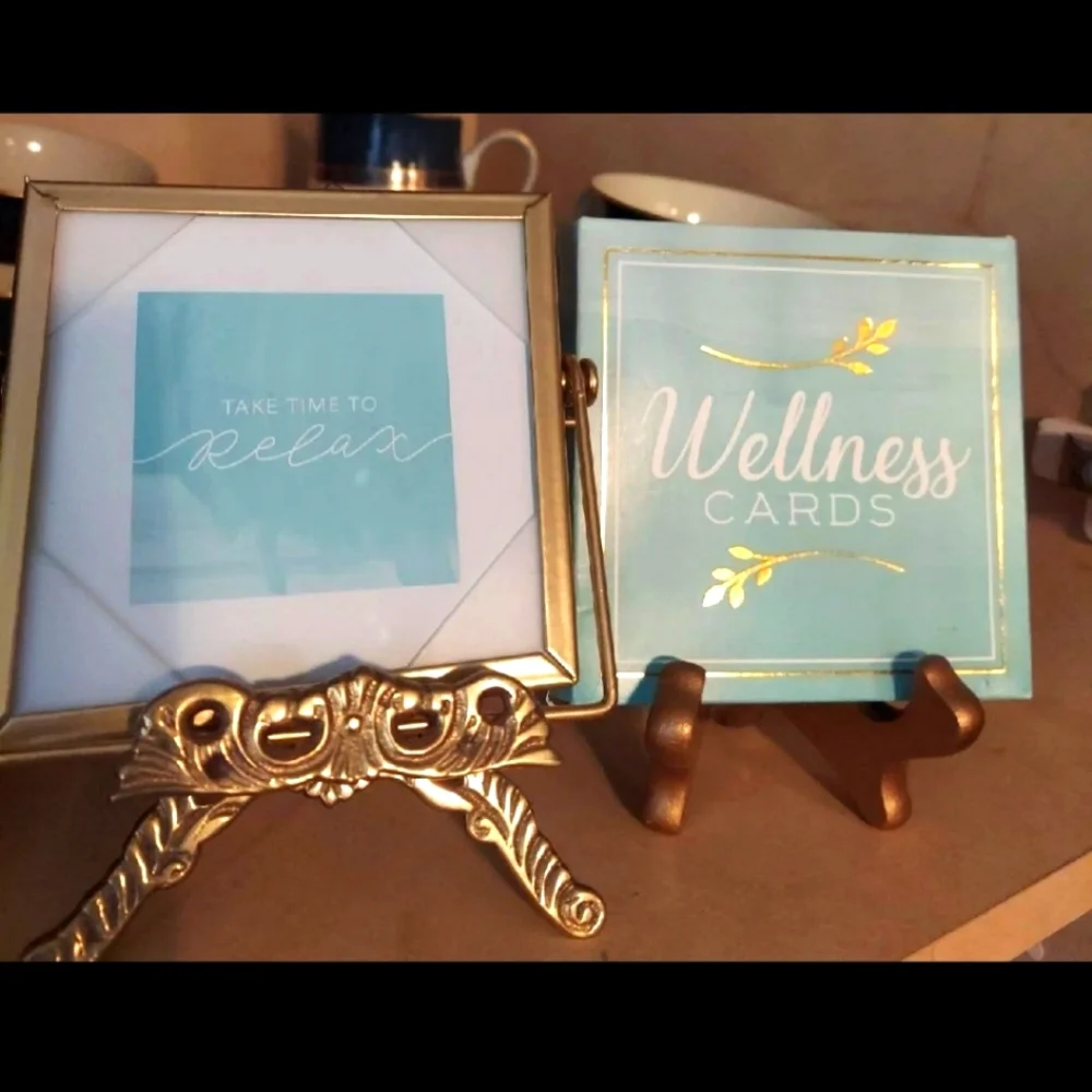 INSPIRATIONAL WELLNESS CARDS WITH GOLD FRAME By Zoe Brennan BNWT SO